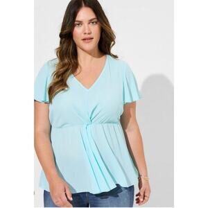 TORRID Georgette Twist Surplice Flutter Sleeve‎ Top Sz. 00 or a Medium/Large